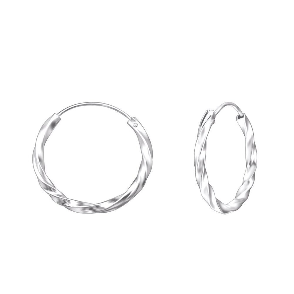Small Twisted Hoops Sterling Silver Hoop Earrings Rope Texture 20mm